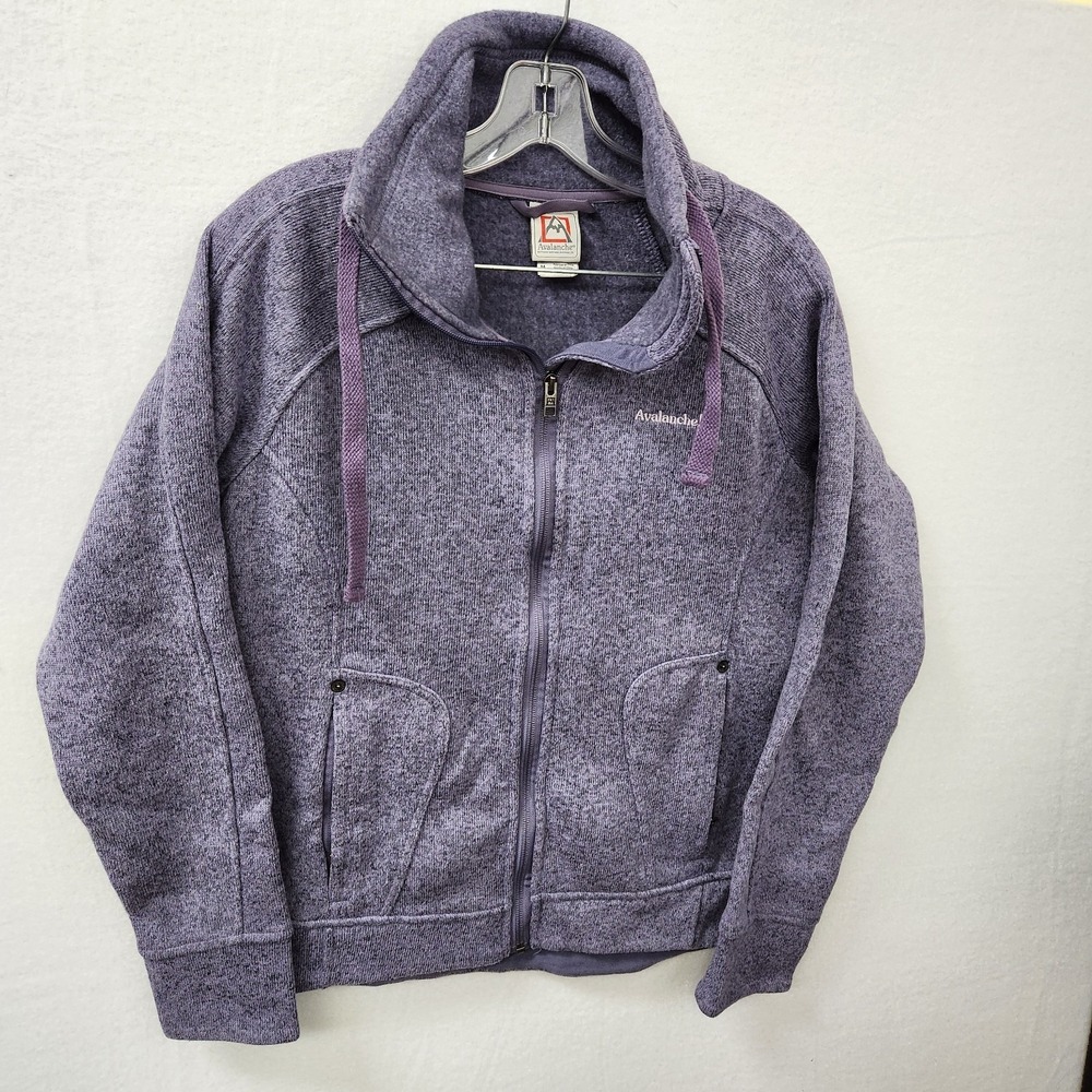 Avalanche Womens Med Purple Full Zip Jacket Long Sleeve Zip Pockets Inner Fleece